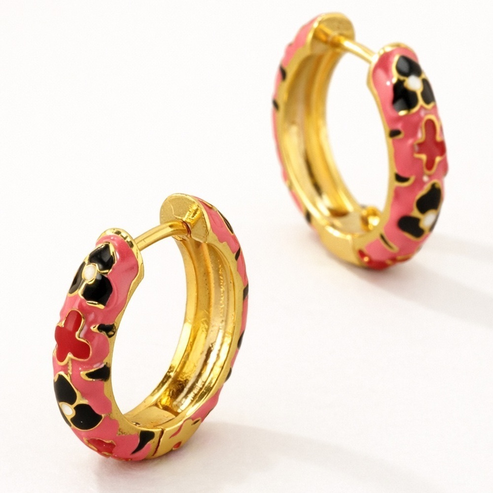 Floral Huggies Earrings (9017)